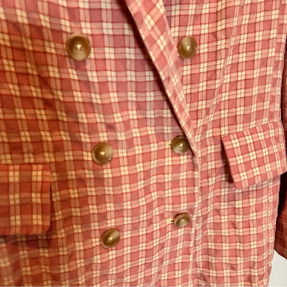 Free People Olivia Gingham Print Blazer Vintage Style Sold Out Online Sz XSmall - Picture 12 of 15